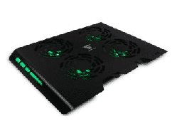 [DIM-CPG400] BASE ENFRIADORA GAME FACTOR CPG400 4 VENT RGB, USB, ALUMINIO, NEGRO PUE