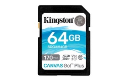 [740617301397-K] Memoria Kingston Sdxc Canvas Go! Plus 170rc10 Uhs-i U3 V30 (sdg3/64gb)