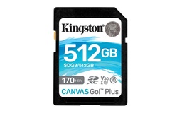 [740617301571-K] Memoria Kingston Sdxc Canvas Go! Plus 170rc10 Uhs-i U3 V30(sdg3/512gb)