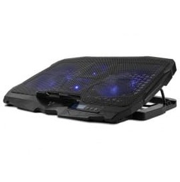 [7502266679615-V] Base Enfriadora Vorago Laptop 17" 5 Lv 4 Vent-led Azul/pant Lcd Cp-301