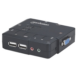 [766623151252-M] Mux  Kvm Desktop Manhattan Usb 2:1 Con Cables+audio 151252