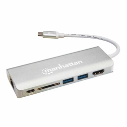 [766623152075-M] Estacion  Docking Usb Tipo-c 6 En 1 Manhattan 152075