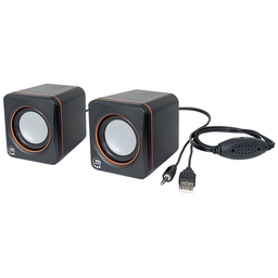 [766623161435-M] Bocinas  Manhattan Serie 2600 Via Usb 2 Altavoz Cubo Plug 3.5mm 161435