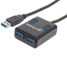 [766623162296-M] Hub Usb V3.0 Manhattan 4 Ptos Super Velocidad 162296