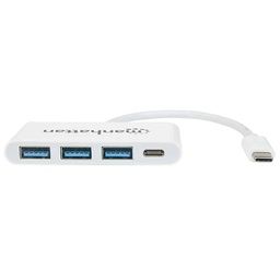 [766623163552-M] Hub Usb-c Manhattan 3 Ptos Ah S/fuente + 1 Pto Ch 163552