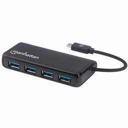 [766623164924-M] Hub                                                                                                                           Manhattan Usb-c Macho 3.2 Gen1 A 4 Puertos Hembra Usb-a 164924