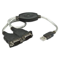 [766623174947-M] Convertidor  Manhattan Usb A Serial Doble Db9 Macho 174947