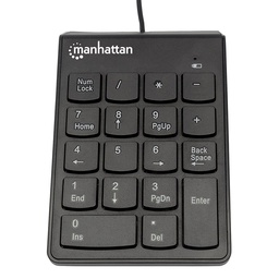 [766623176354-M] Teclado  Numerico Manhattan Usb Alambrico 18 Teclas Negro 176354