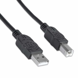 [766623333368-M] Cable          Usb V2.0 Manhattan A-b  1.8m Negro 333368