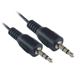 [766623334594-M] Cable  De Audio Manhattan Estereo 3.5mm M-m 1.8m Negro 334594