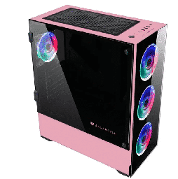 [Dim-BR-932288] GABINETE PARA GAMING ACTECK BALAM RUSH RGB CRISTAL TEMPLADO THINOS GSX9000 ROSA BR-932288