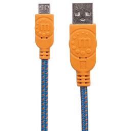 [766623352734-M] Cable  Manhattan Usb V2 A-micro B 1.0m Textil Naranja/azul Bolsa 352734