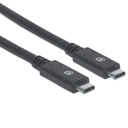 [766623354905-M] Cable  Usb-c Manhattan V3.1, C-c 2.0m Negro 354905