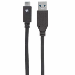 [766623354981-M] Cable  Usb Manhattan Tipo Cm - Am 3.0 Mts Negro  V3.1 Gen1 354981