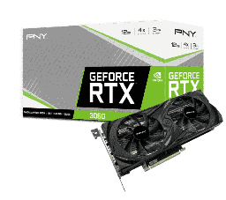 [Dim-VCG306012DFMPB] Tarjeta   De Video Pny Nvidia Geforce RTX 3060 Dual Fan 12gb GDDR6 PCI Ex Vcg306012dfmpb