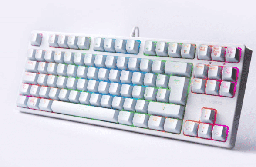 [Dim-VG-KM982-WHT-BLU] TECLADO MECANICO PARA GAMING VSG ALNITAK RGB KALIH AZUL ANTI GHOSTING ESPAÑOL  VG-KM982-WHT-BLU BLANCO
