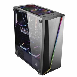 [YGA-68809] Gabinete  Yeyian Yga-68809 Armageddon 2200 Lat Crist 3vent Rgb,usb,neg
