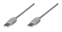 [CABITL1025] Cable USB A a A MANHATTAN - 1, 8 m, Macho/Macho, Gris
