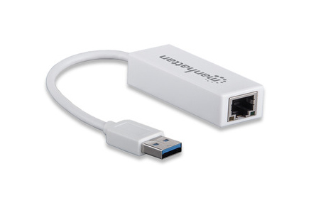Tarjeta de Red USB - Gigabyte MANHATTAN - USB 3.0, RJ-45, Macho/hembra, Color blanco