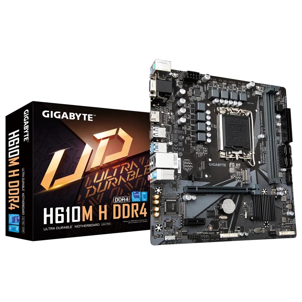 Motherboard                                                                                                                                                                                                         Gigabyte H610m H Ddr4 - 64 Gb, Intel, Lga1700, Micro Atx