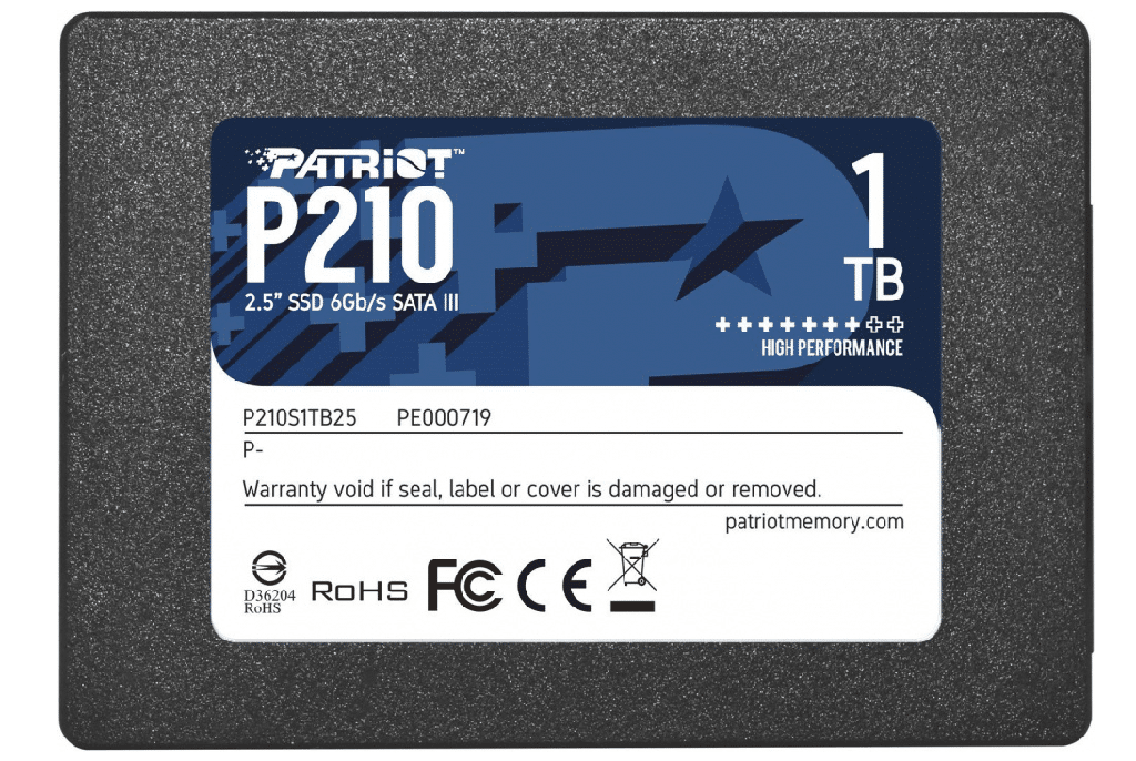 Unidad  SSD Patriot P210 De 1tb Sata Iii 2.5″: P210s1tb25  Para Una Experiencia Más Rápida Y Fluida.