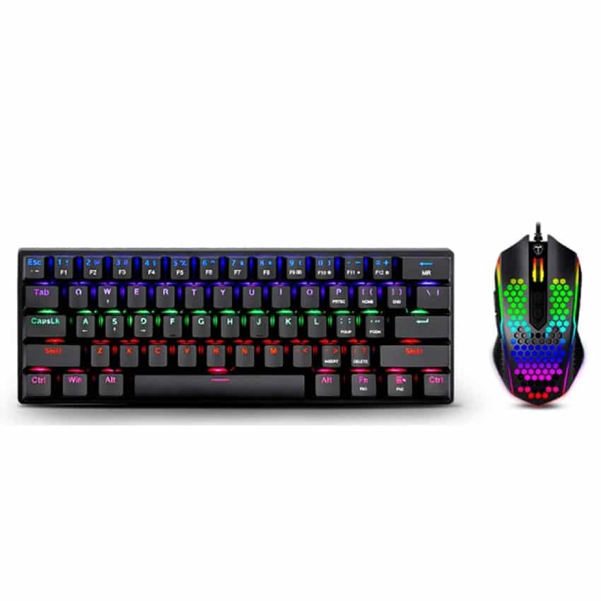 Kit   T-dagger Main Force Black – Teclado 60% Y Mouse Con Iluminación Led