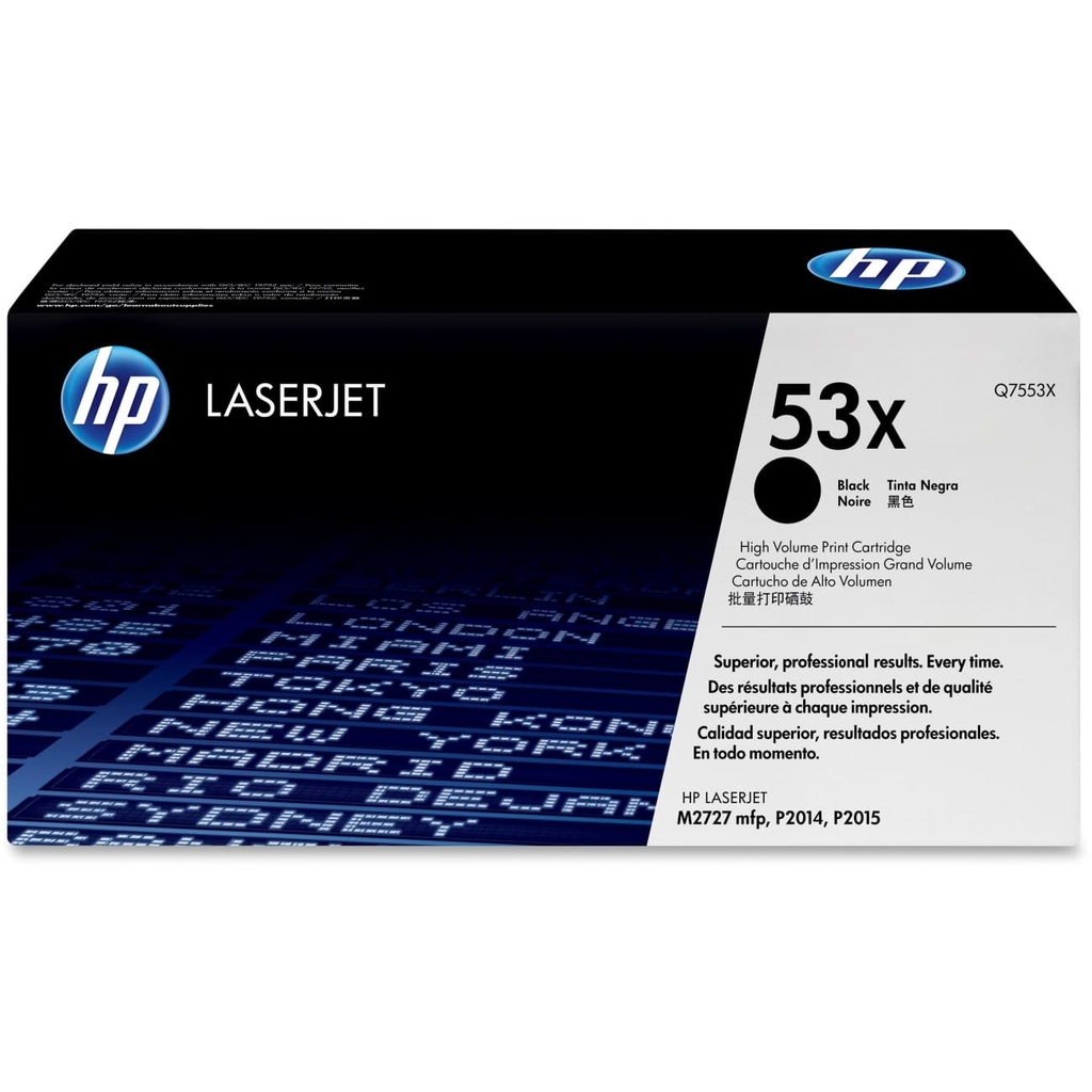 Toner Hp 53x Negro Alto Rendimiento P/2015, P2015d, P2015dn (q7553x)