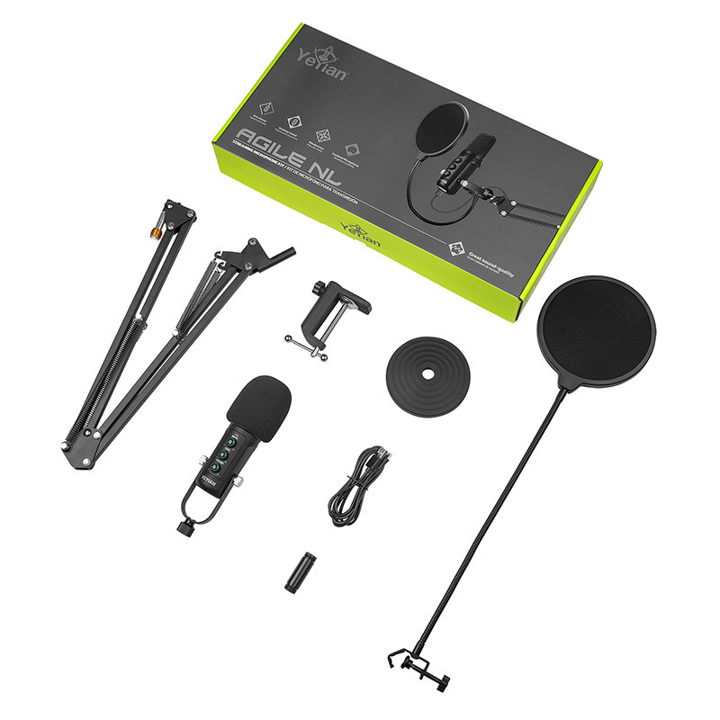 (ed)                                                                                                                                                                                         Kit Microfono Condensador Usb Yeyian Ysa-uchq-01 Agile Nl Negro