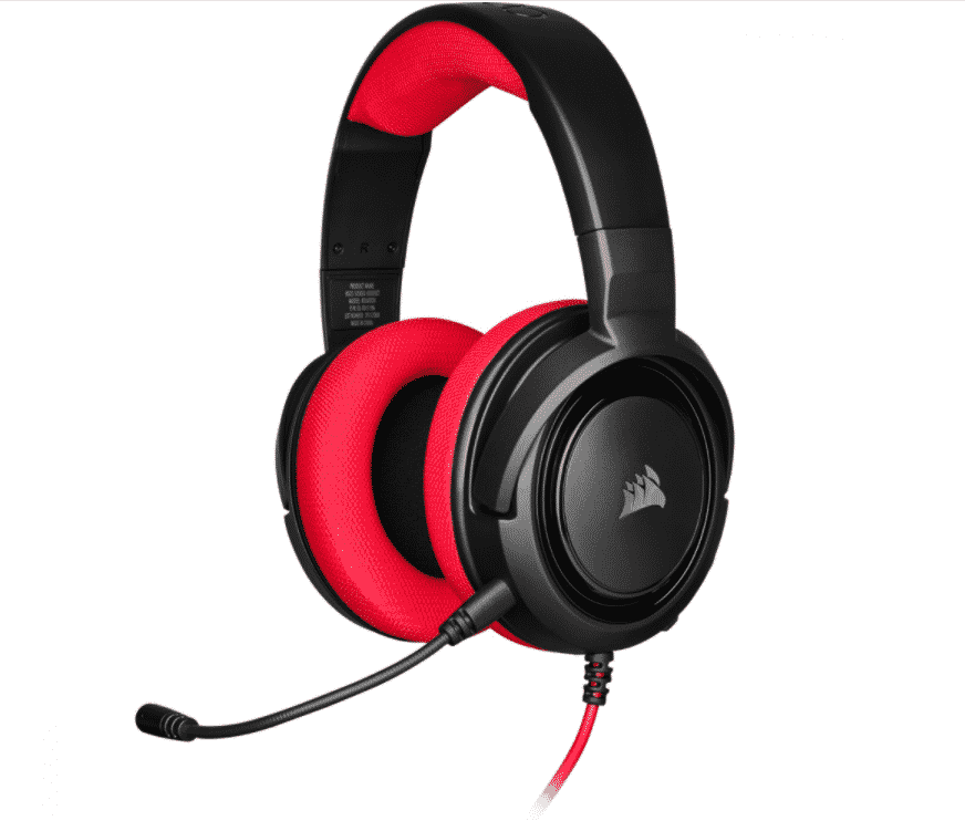Headset Audífonos Para Gaming Corsair HS35 Alámbrico 1.1 Metros 3.5mm Negro Rojo
