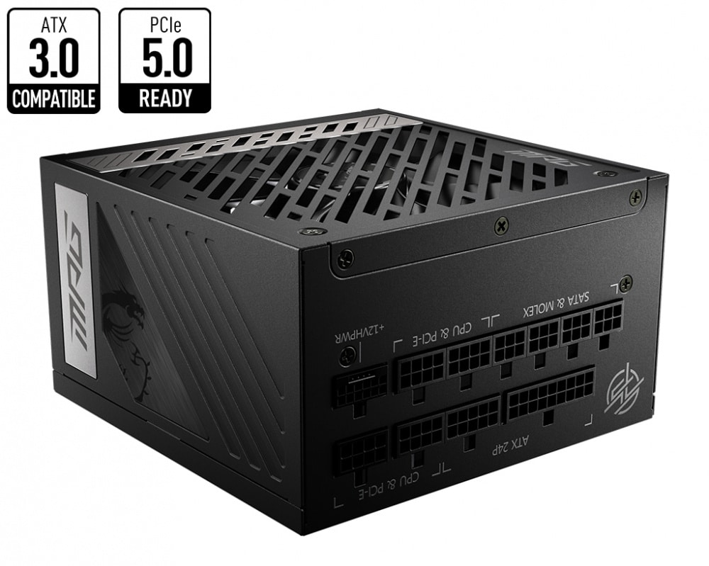 Fuente              De Poder MSI Mpg A850g Pcie5 Gold 850w Full Modular – 80 Plus Gold, Diseño Modular Pue