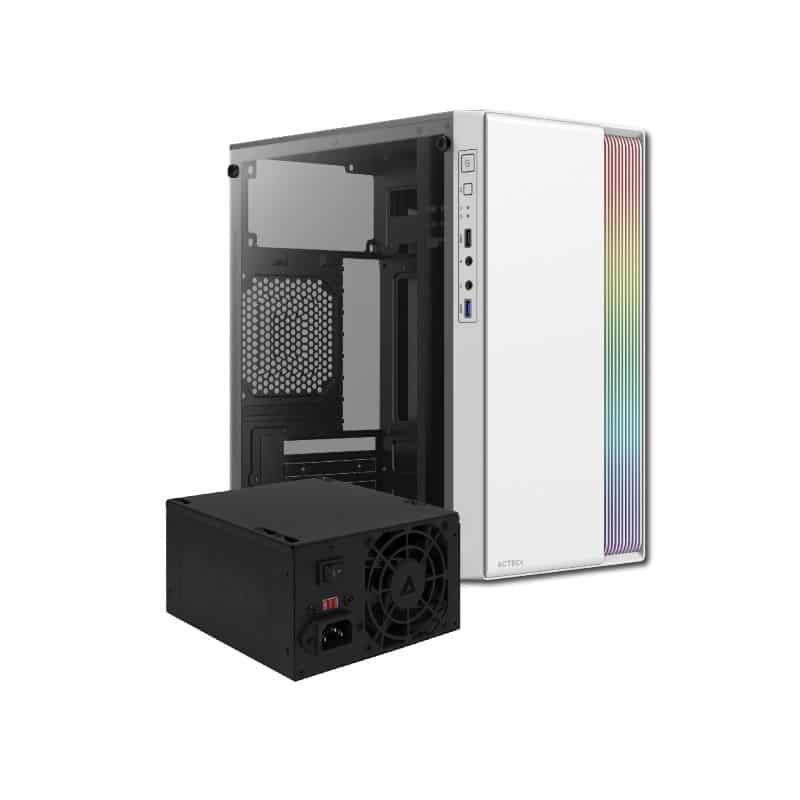 Gabinete                                                                                                            Acteck Fusion Ii M-atx Fuente Atx500w Usb3.0 Blanco Ac-935760