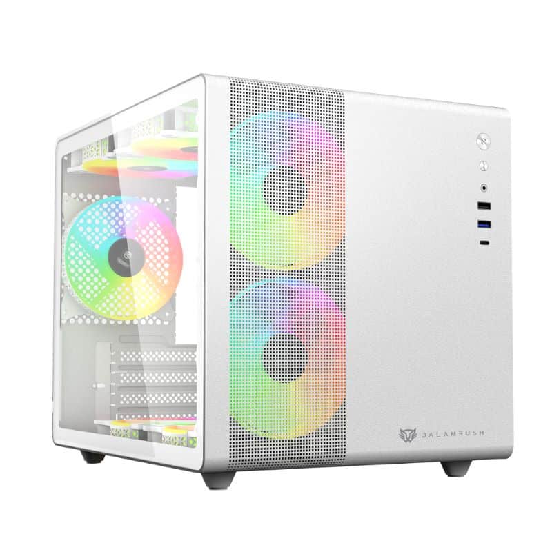 Gabinete  Gamer Micro Torre Gi930/panel Izq Cristal/blancobr-936040
