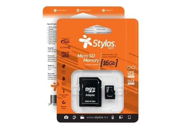Memoria                                                                                                                                                                                             Micro Sd 16gb C/a Stylos. Stms161b -