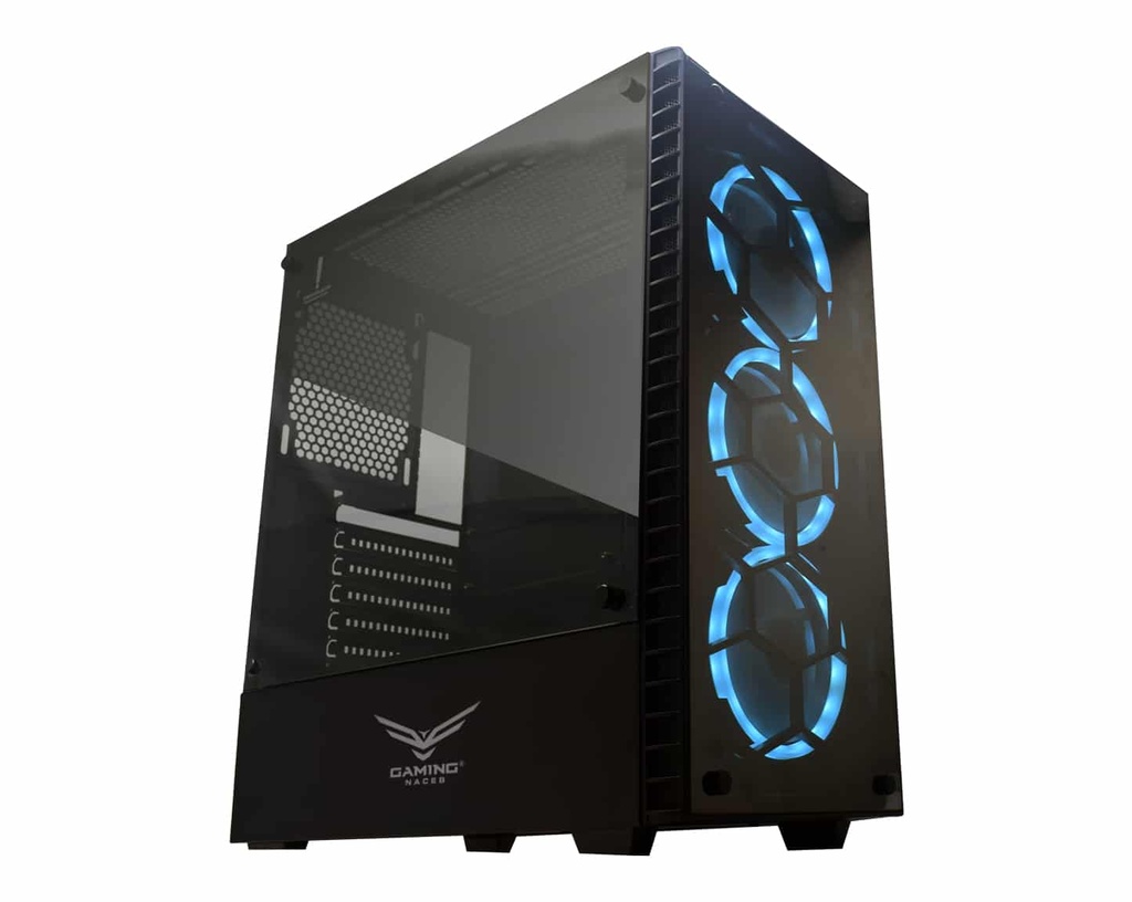 Gabinete                                                                                                                                                                                                                                       Gaming Naceb Technology Hydra Crystal Case Na-0602 - Full Atx, Negro