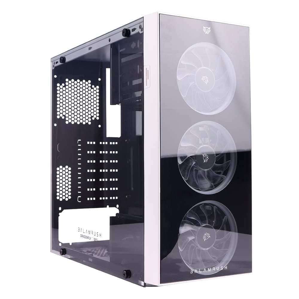 Gabinete                                                                                                                                                                                                                                      Gamer Balam Rush Dragonfly Gm320 Mid Tower Atx - Micro Atx Y Mini Itx Cristal Templado Usb 3.0 Blanco 3 Vent