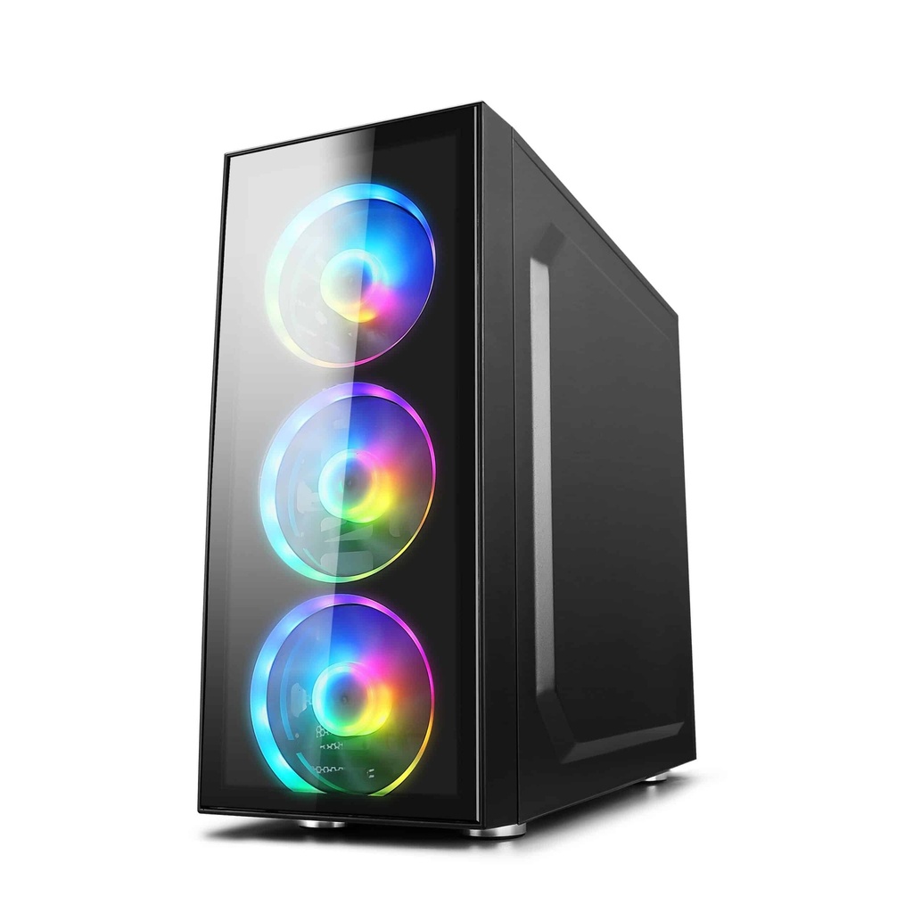 Gabinete                                                                                                                                                                                                                                     Gamer Balam Rush Dragonfly Gm320 Mid Tower Atx - Micro Atx Y Mini Itx Cristal Templado Usb 3.0 Negro 3 Vent