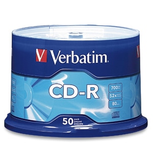 Disco                                                                                                                                                                                                    Cd-r Verbatim - Cd-r, 700 Mb, 50, 52x, 80 Min