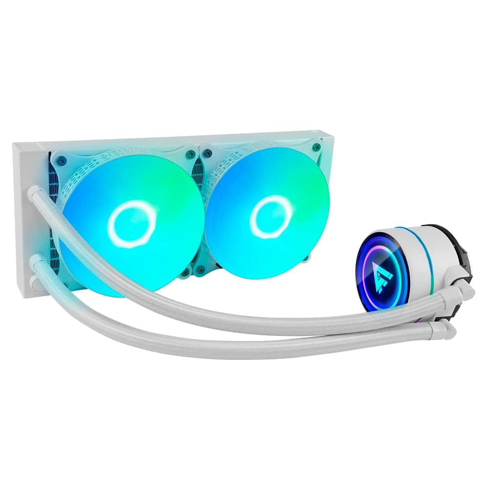 Enfriamiento                                                                                                            Liquido. Gamer Factor Lqg601. 240mm - Rgb, Tdp 250w, 2 Fan 120mm 70 Cfm, Blanco.