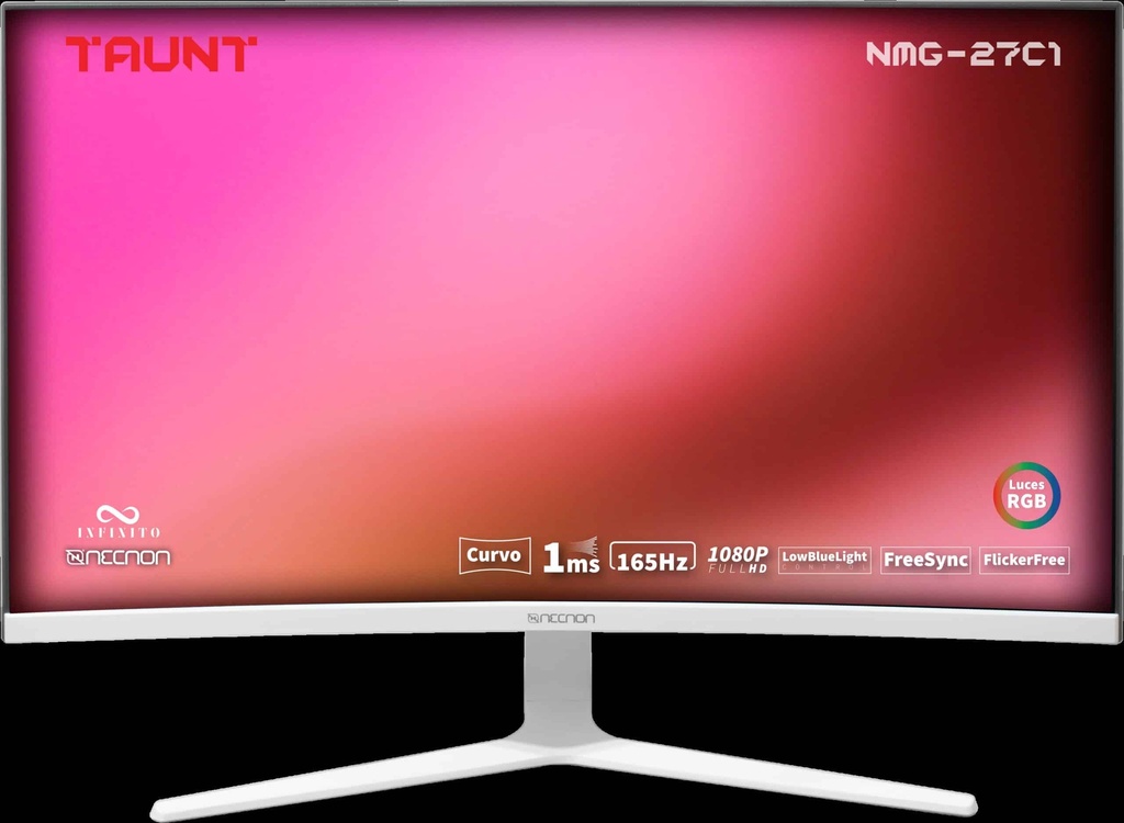 Monitor                                                                                                                                                                                        Gaming Led Curvo 27 Nmg-27c1 Va 165hz 1ms Low Bluelight Flickerfree Freesync Rgb Vesa 16:9 Fhd 1920*1080 Hdmi Dp Blanco -