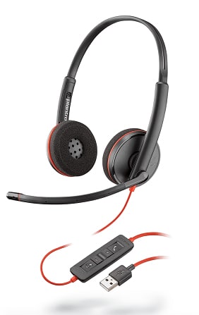 Diadema                                                                                                                                                                                                                                                                                                                                                                                                                                    Blackwire Marca Plantronics (c3220) Usb-a - Binaural, Color Rojo