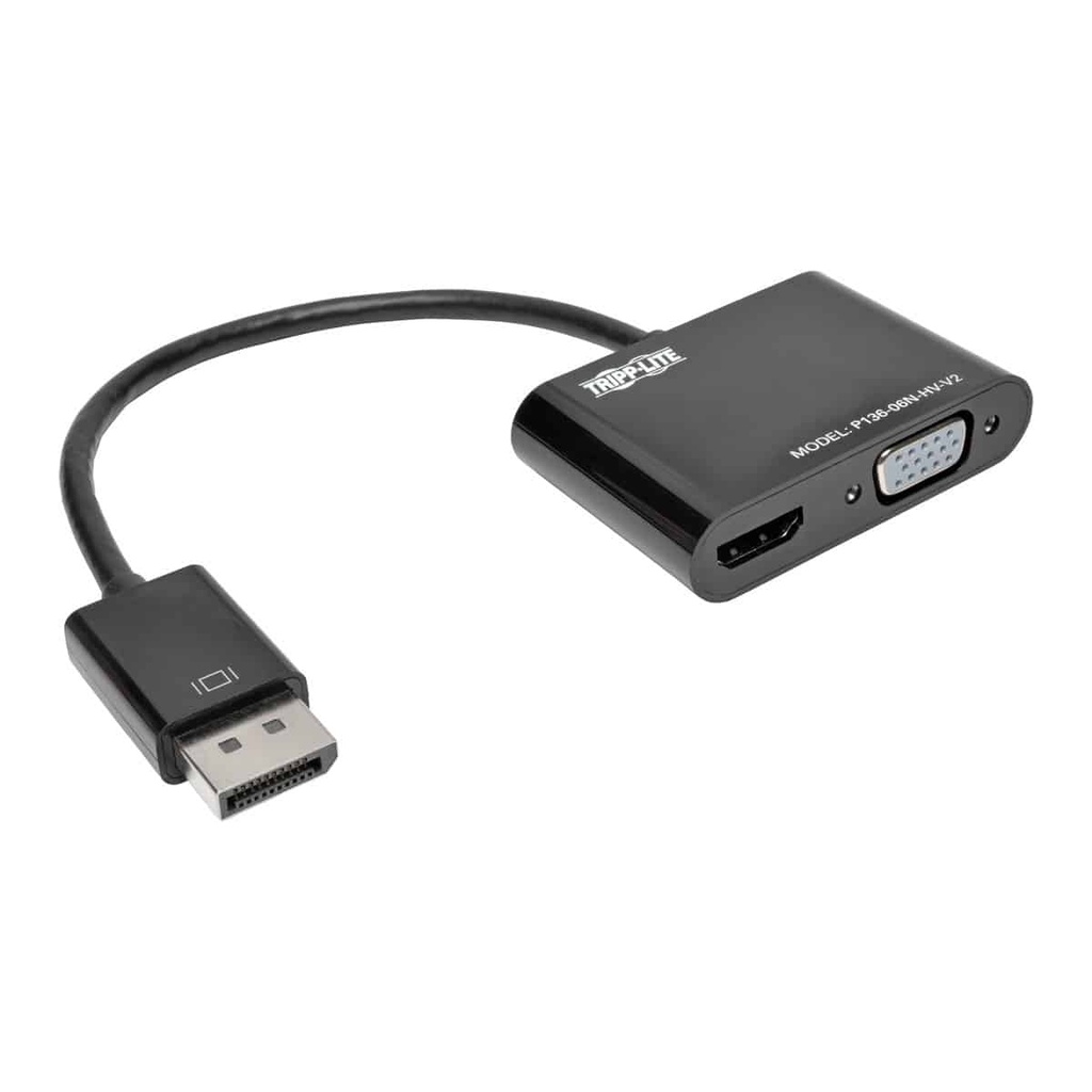 Adaptador                                                                                                                                                                                                                                                                                                                                                                                                                    Displayport  Tripp-lite  P136-06n-hv-v2 - Displayport, Vga/hdm, Negro