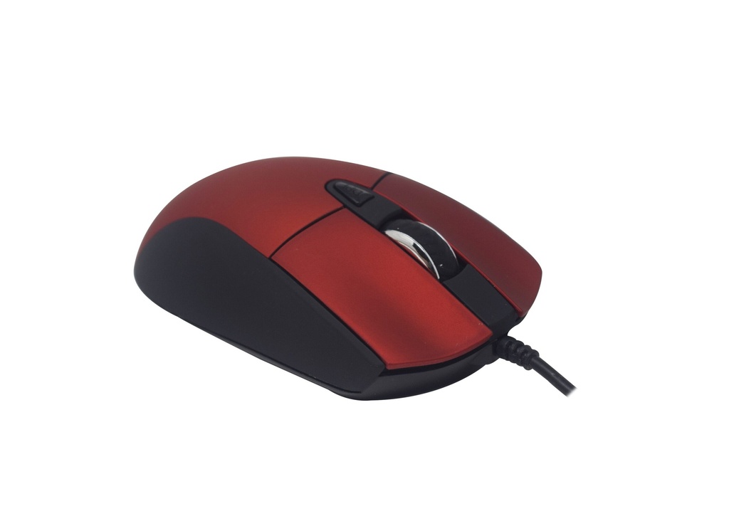Mouse                                                                                                                                                            Naceb Technology Na-0115r - Rojo, 6 Botones, Alámbrico, Óptico, 800 - 2400 Dpi