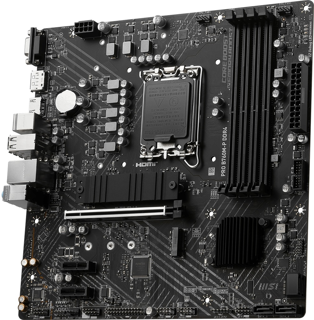 Motherboard                                                                                                                                                    Msi Pro B760m-p Ddr4 - Formato Matx, Socket Lga1700 (12va Y 13va Generación)