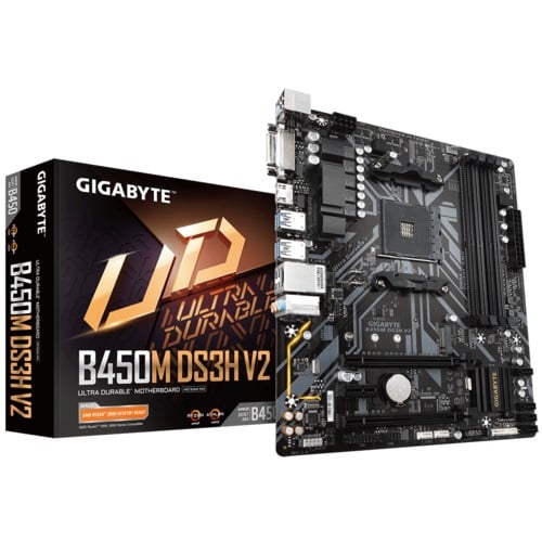 Motherboard                                                                                                                                                       Gigabyte B450m-ds3h V2 - Ddr4, Amd, Socket Am4, Micro Atx