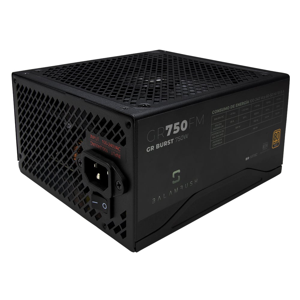 Fuente                                                                                                                                                         De Poder Gamer Balam Rush Atx 750 W 80 Plus Gold Full Modular 1x20+4 Pin -1xeps 4+4 Pin -4xpcie 6+2 Pin -6xsata -3xmolex -1xfloppy -