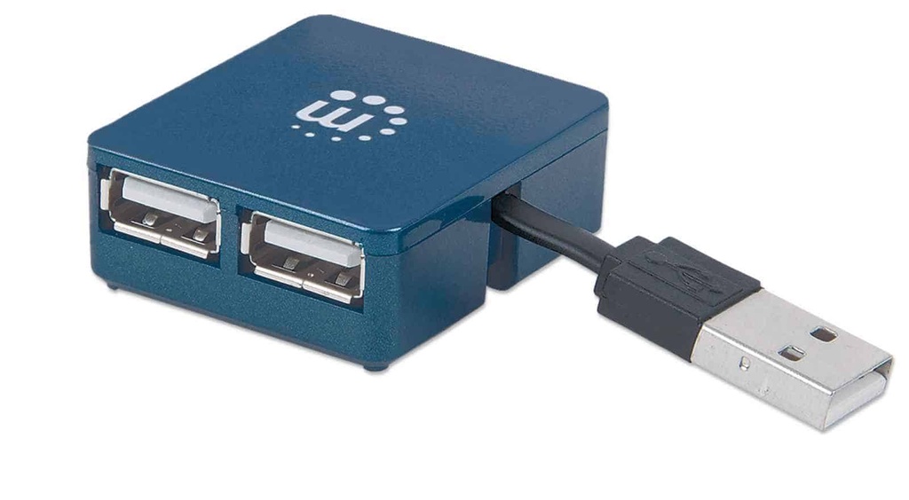Hub                                                                                                                                                                                                                                                                                                                                                                                                                                                                  Usb Manhattan 160605 - Usb 2.0/1.1, Negro, 4 Puertos
