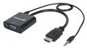 Convertidor                                                                                                                                                                                                                                                                                                                                                                                                                                                                       Hdmi A Vga Manhattan - Vga, Hdmi/3.5mm, Macho/hembra, Negro