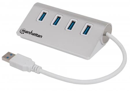 Hub                                                                                                                                                                                                                                                                                                                                                                                                                                                                       Usb Manhattan 163767 - Usb 3.0, 5000 Mbit/s, 4 X Usb 3.0 A, Blanco, 4 Puertos