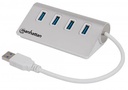 Hub                                                                                                                                                                                                                                                                                                                                                                                                                                                                       Usb Manhattan 163767 - Usb 3.0, 5000 Mbit/s, 4 X Usb 3.0 A, Blanco, 4 Puertos