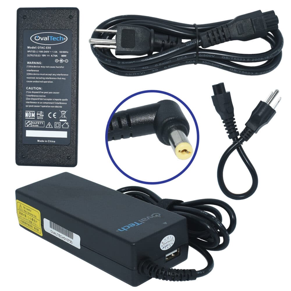 Cargador                                                                                                                                                                                                                                                                                                                                                                                    / Adaptador Para Laptop Ovaltech Otac-e55 De 90w 19v 3.42a (5.5*1.7) -